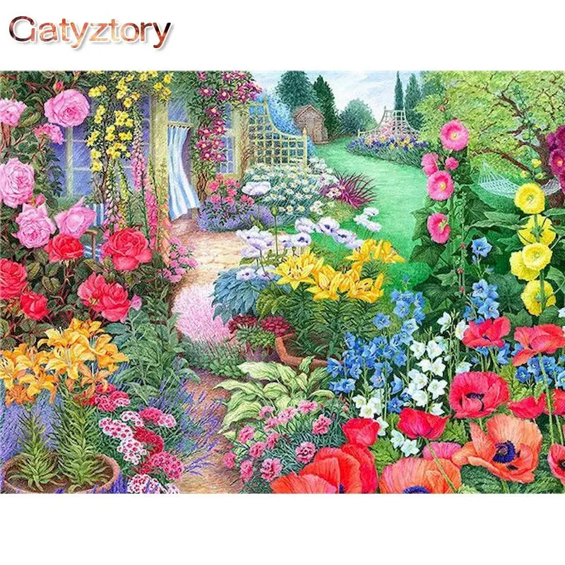 

GATYZTORY Frame DIY Painting By Numbers Canvas Painting Colorful Flower Canvas By Numbers Painting Wall Art Personalized Gift