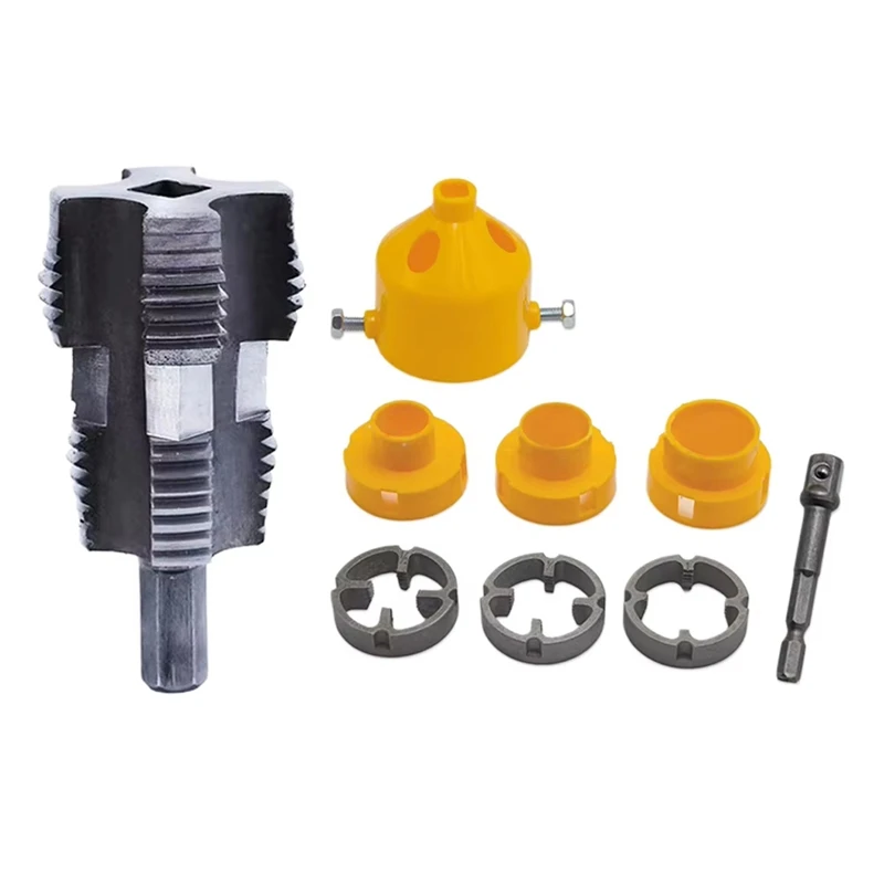 

9 шт./компл. Комплект для нарезания резьбы на трубах из ПВХ, Круглая плашка для нарезания резьбы на трубах, 4/6 точек, Открывалка для внутренней резьбы водопроводной трубы из PPR