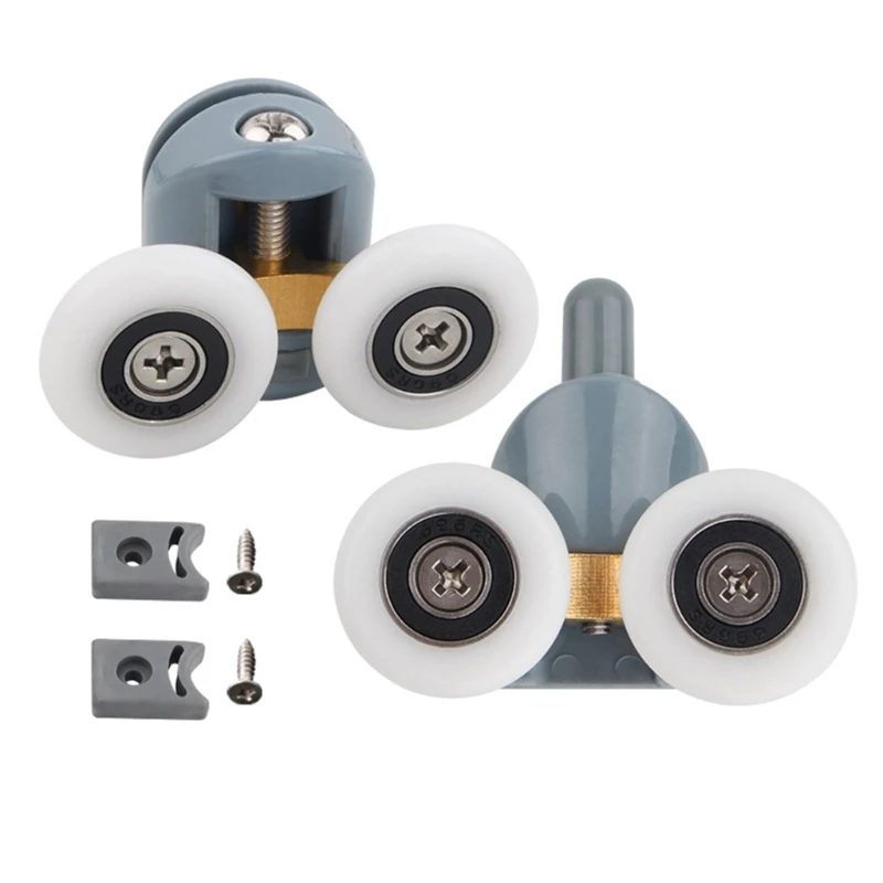 

Sliding Door Pulley Wheels Runner Shower Door Wheels Upper Bottom Rollers Shower Room Cabins Pulley Easy to Install KXRE