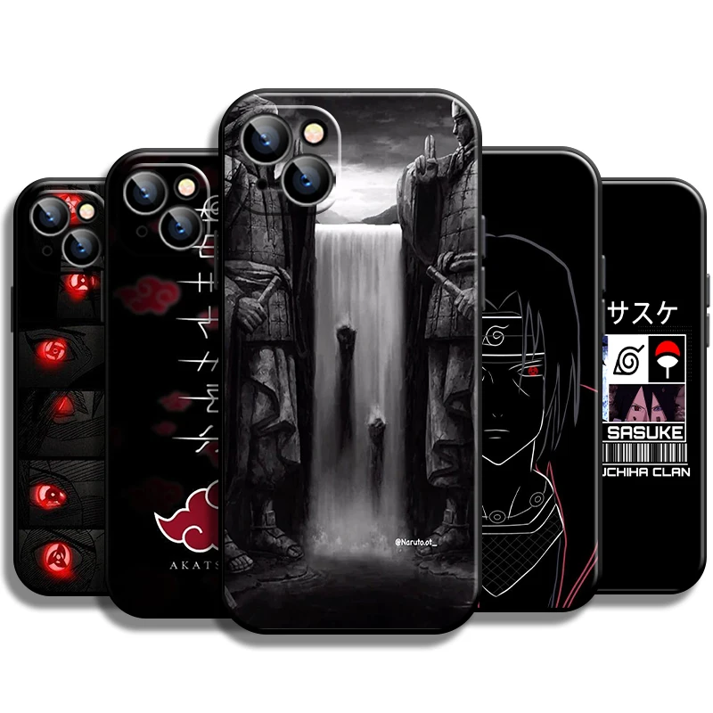 

Akatsuki Logo NARUTO For Apple iPhone 13 12 11 Pro Mini X XR XS Max SE 5 6 6S 7 8 Plus Phone Case Black Liquid Silicon Carcasa