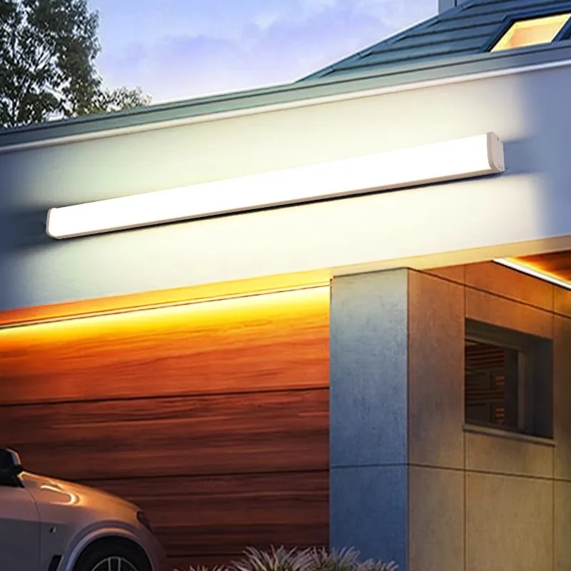 Длинные комнатные и уличные настенные светильники черно-белые декоративные для