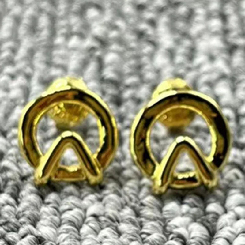 

High Quality Spanish Original Fashion Electroplating 925 14K Silver Gold Pin Stud Simple Circle Earrings Holiday Jewelry Gift