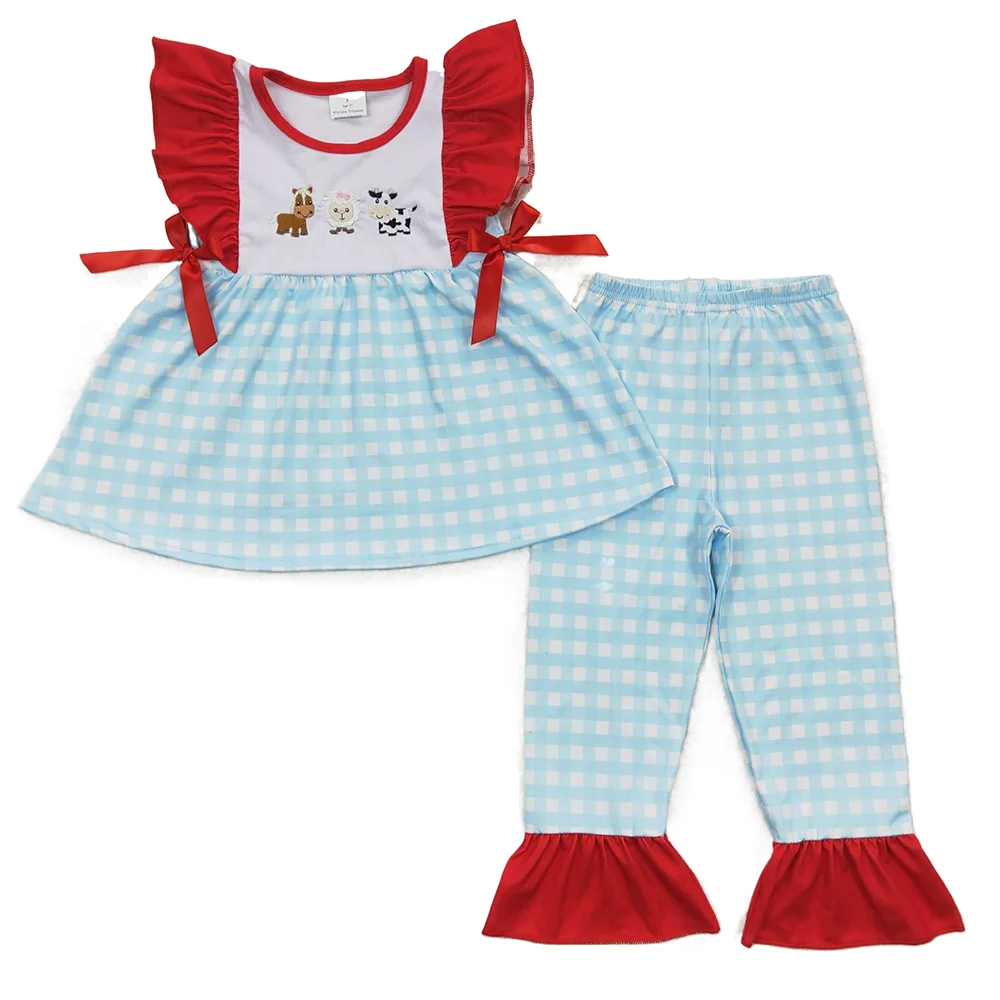 

2 шт., детский комплект одежды с вышивкой, с бантом