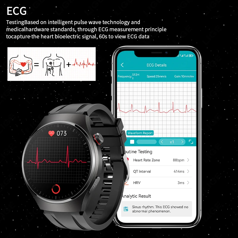 Водонепроницаемые мужские смарт-часы LIGE AI цвет в ассортименте