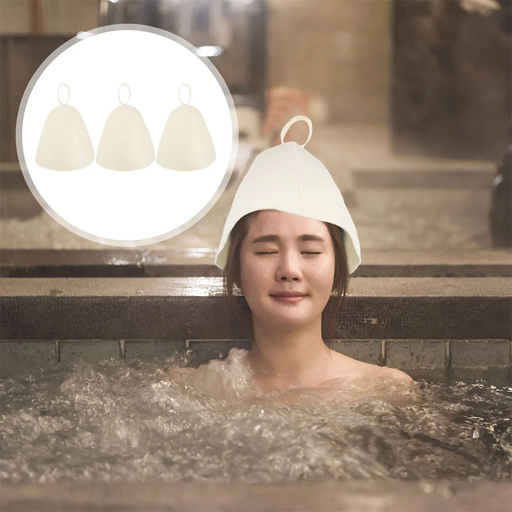 

Sauna Hat Cap Hair Felt Bath Russian Spa Banya Head Wrap Wool Room Shower Caps Towel Microfiber Cover Bathing House Hats Steam