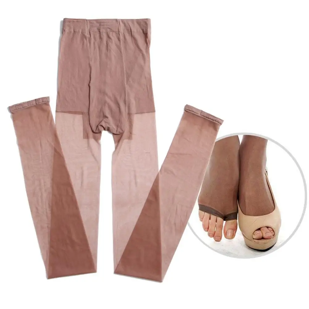 Черные серые телесные кофейные носки женские модные колготки с открытым носком