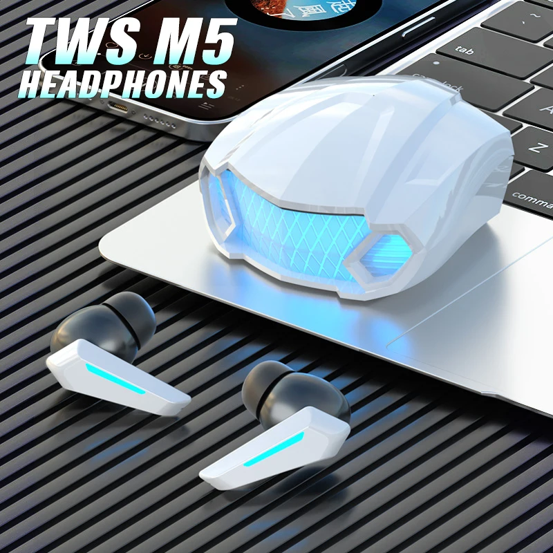 M5 TWS Fone Bluetooth Headset Gamer Low Latency Earphones Wireless Headphones 9D Stereo Earbuds Sports Earpoddings Free Shipping