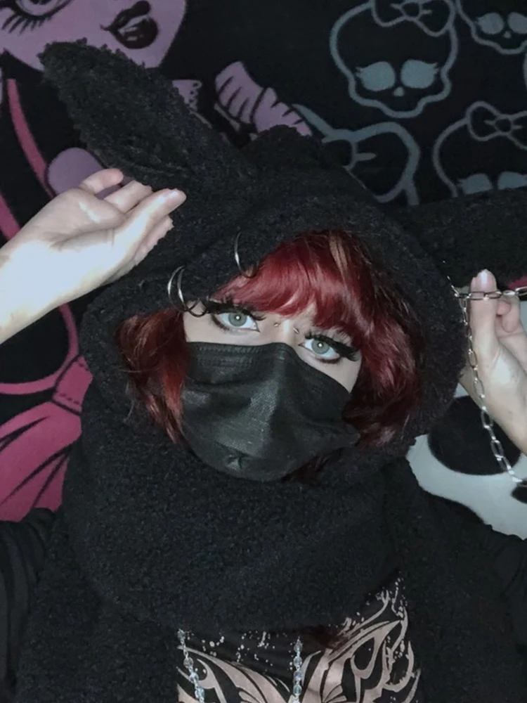 Женский винтажный шейный платок AltGoth в стиле Харадзюку Y2k гранж милый кролик