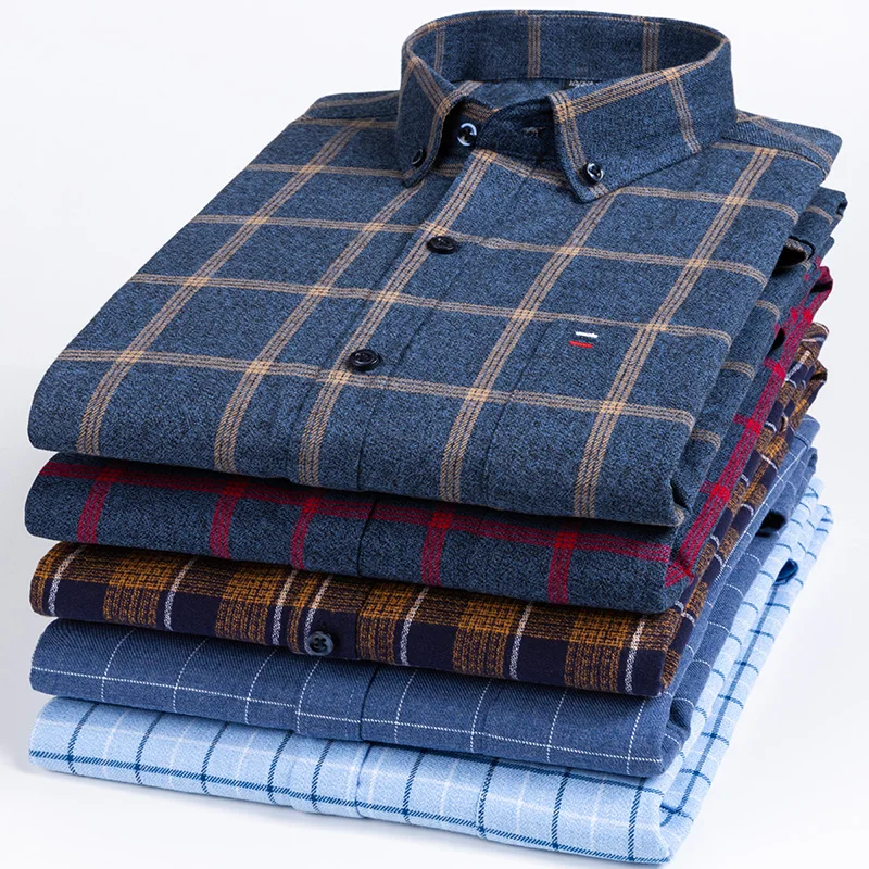 Pure Cotton Men’s Plaid Shirt Long Sleeve Regular Fit Men Casual Oversized Shirt Leisure Autumn Male Blouse New Plus Size Pure Cotton Men’s Plaid Shirt Long Sleeve Regular Fit Men Casual Oversized Shirt Leisure Autumn Male Blouse New Plus Size