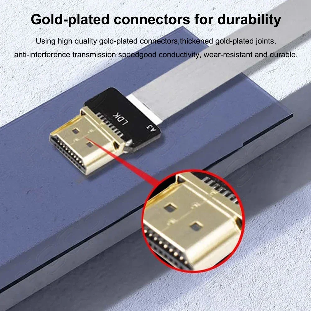 Фото Гибкий плоский FPC-кабель Ribbon FPV HDMI с защитой от помех для Raspberry Pi 4 Micro Mini HDMI №3