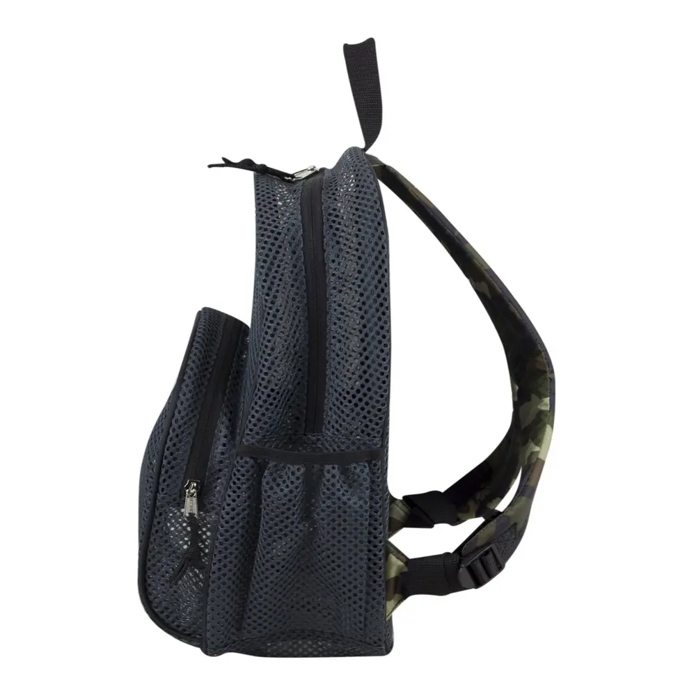 Mesh Backpack With Adjustable Padded Shoulder Straps, Graphite & Camo