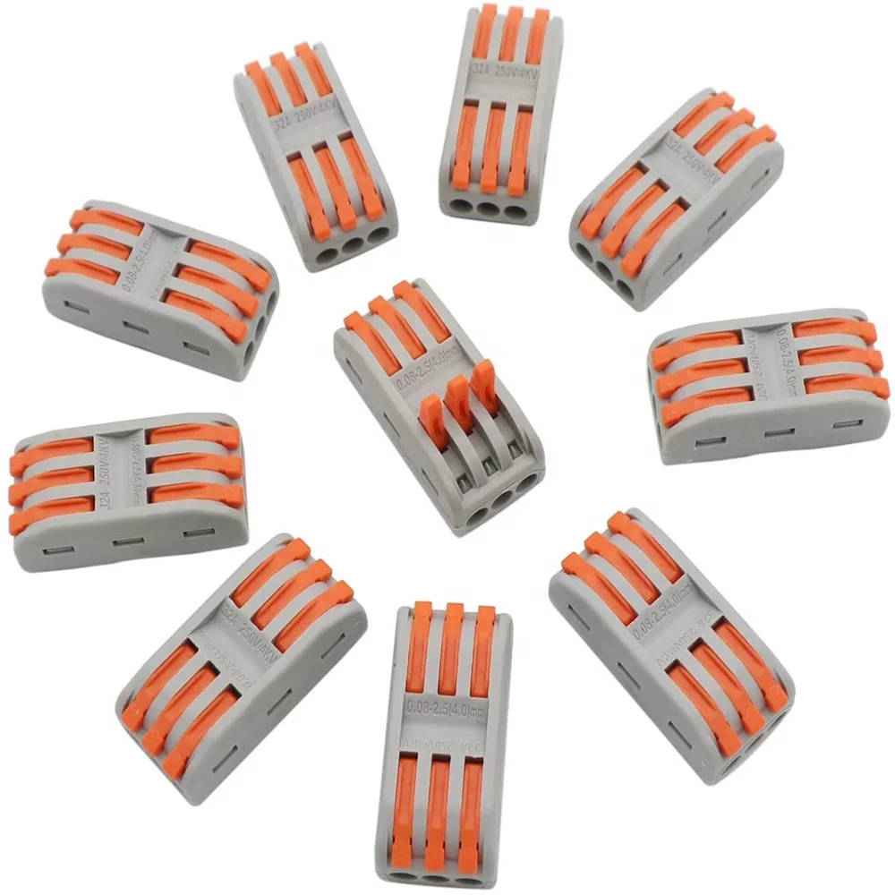

50Pcs Mini Fast Wire Cable Connector Universal Quick Compact Spring Splicing Push in Terminal Block PCT-222/223/224/225 for Home