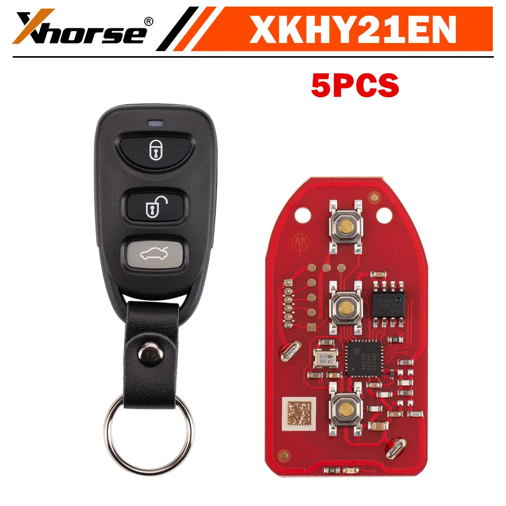 

Набор Из 5 Универсальных Проводных Ключей-пультов Xhorse XKHY21EN/XKHY01EN, Совместимых С Xhorse VVDI Key Tool, Для Hyundai