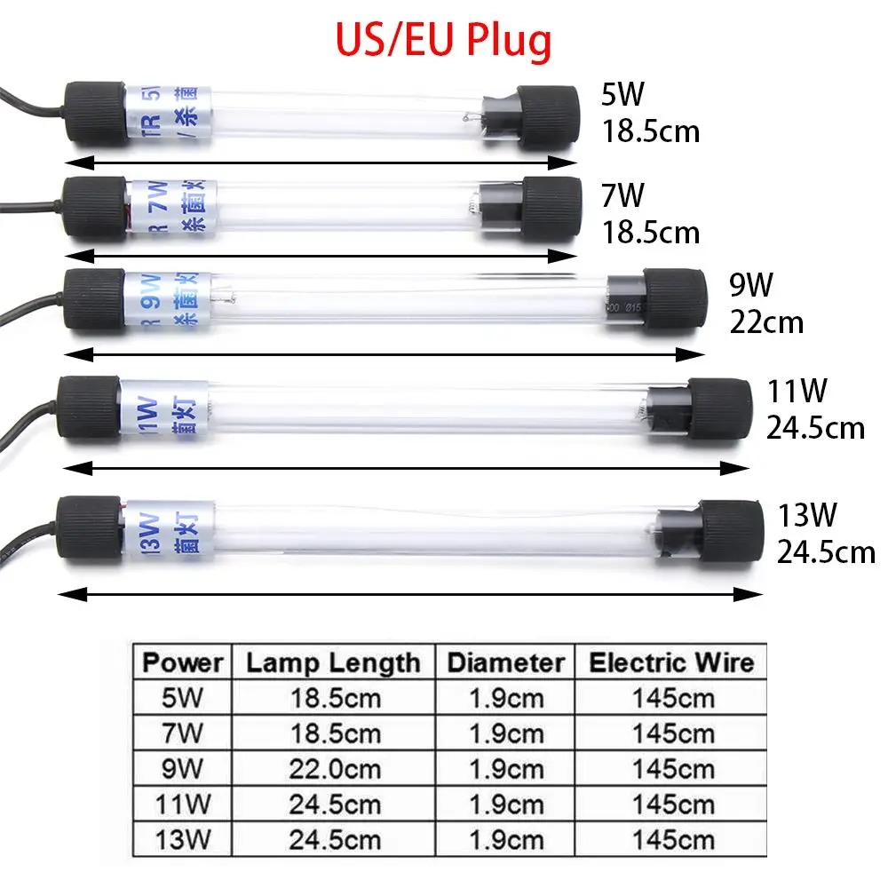 Погружная УФ светильник ПА для аквариума 110 В/220 В