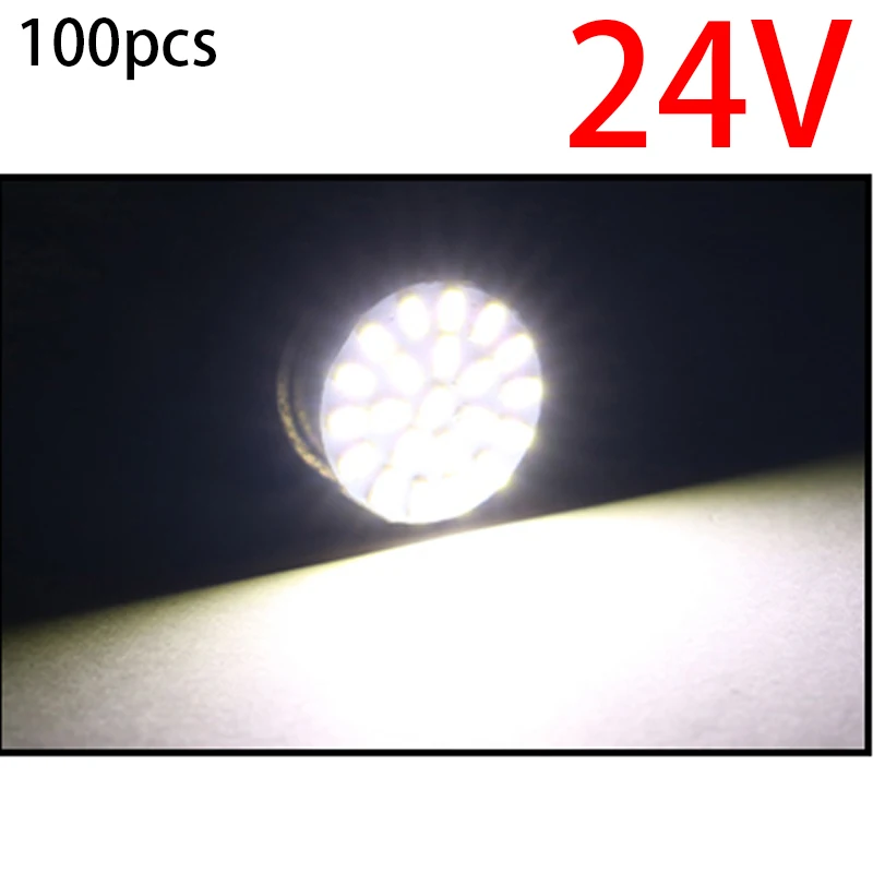 

100 шт. 24 В Светодиодная лампа для грузовика 1156 BA15S 1157 BAY15D 24 В автомобильные аксессуары DRL дневные ходовые огни сигнал поворота светильник него хода