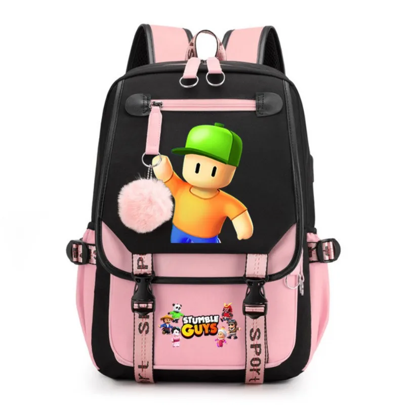 

Stumble Guys Anime Cosplay Unisex Students School Bag Backpack Cartoon Bookbag Laptop Travel Rucksack Outdoor Bag
