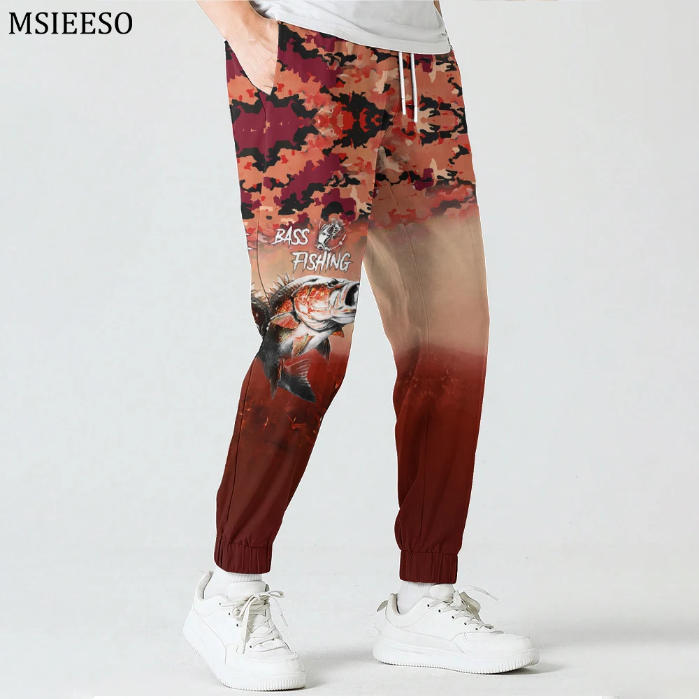 

MSIEESO Men Trousers Fishing Crucian Carp 3D Print Sweatpant Fashion Male Female Trouser Streetwear Casual Outdoor Jogging Pants