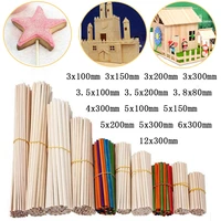 50100pcs round wooden rods counting sticks educational toys durable dowel building model woodworking diy crafts