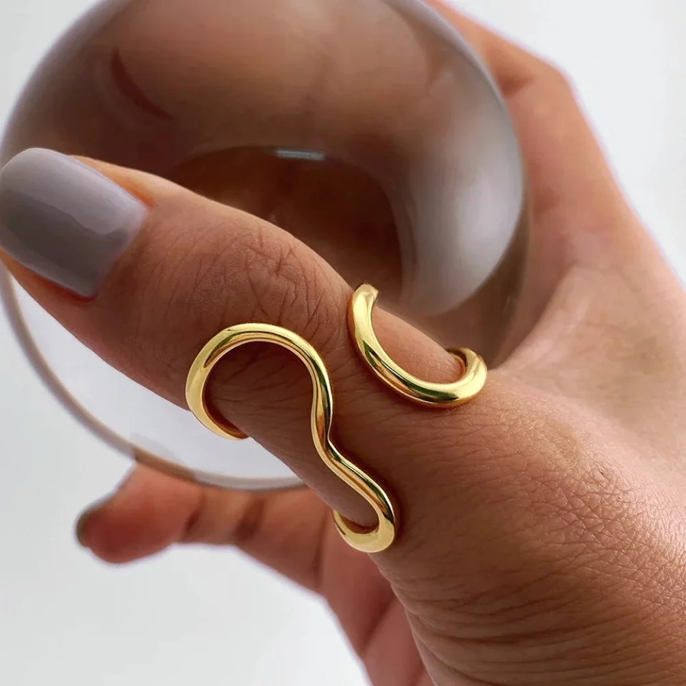 Фото Yori кольцо из нержавеющей стали новый дизайн металлическое 18 K PVD покрытое кольцо 2024 Colorfast популярное женское ювелирное изделие №1