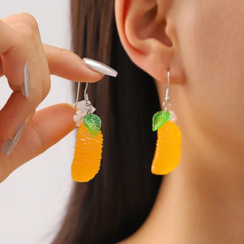 Серьги-подвески LATS оранжевые фрукты