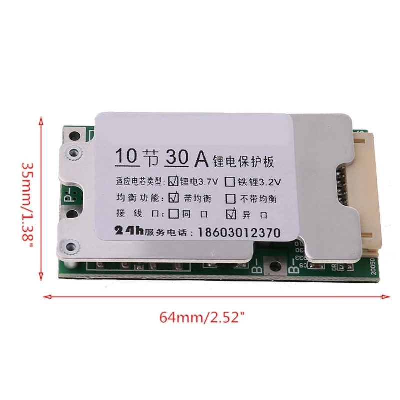 

BMS 10S 30A 36V Li-ion Li-Ion Battery Charge Board 18650 с балансиром защиты PCM 10S BMS Balance Charging Circ