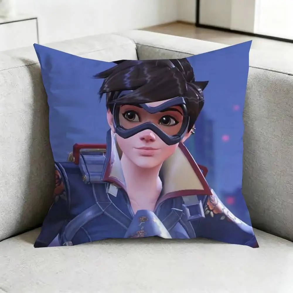 Фото Наволочка Pop Game O-Overwatch-H, квадратная двусторонняя наволочка для дивана, чехол для подушки для спальни, прикроватная подушка, подарок №4