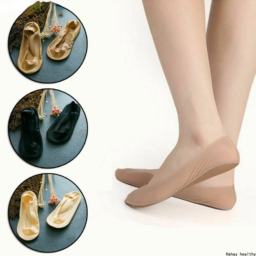 

3D Sponge Padded Socks Women's No Show Cushion Liner Ice Silk Boat Sock Foot Pain Relief Arch Support Insole Sock