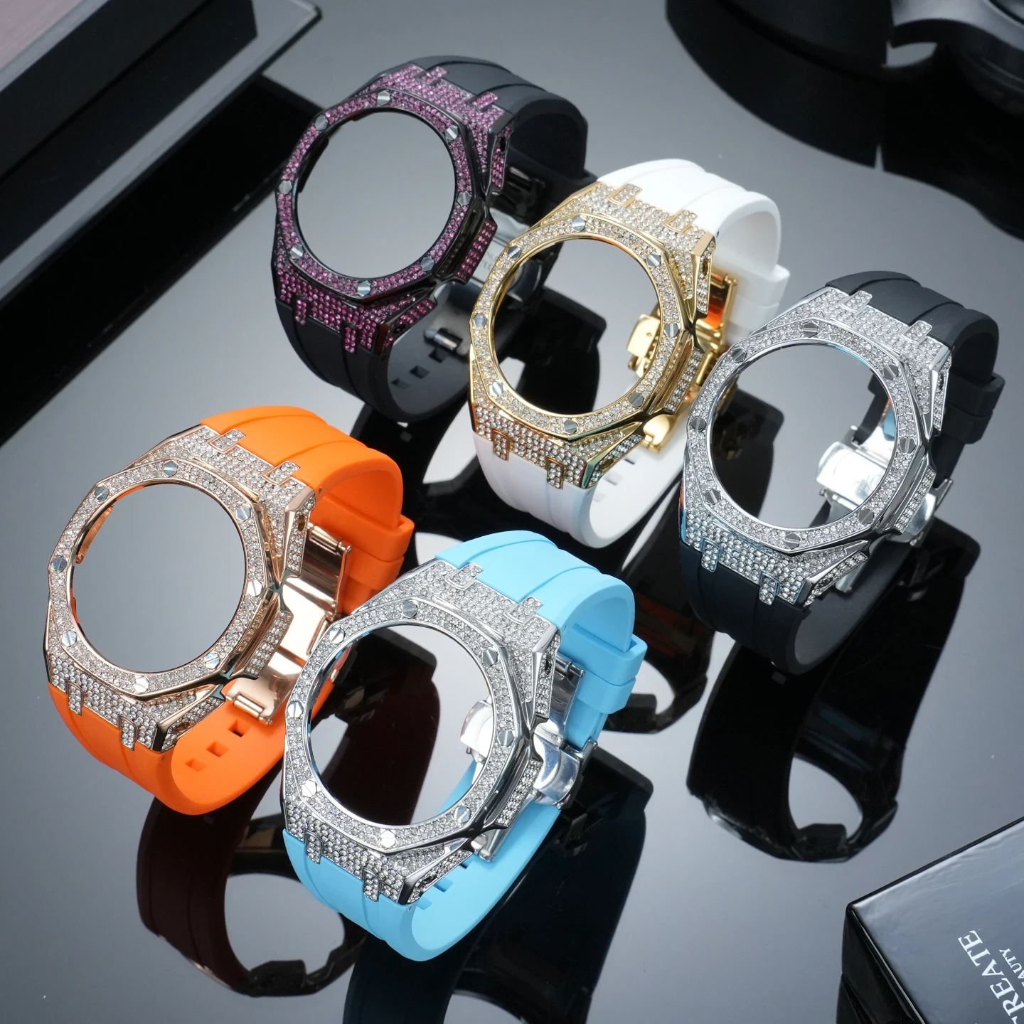 Фото Металлический корпус Diamond Starry с резиновым ремешком, аксессуары для модификации Casio Farm Oak GA2100 GMA-S2100 GA-B2100, комплект для замены для мужчин и женщин №3