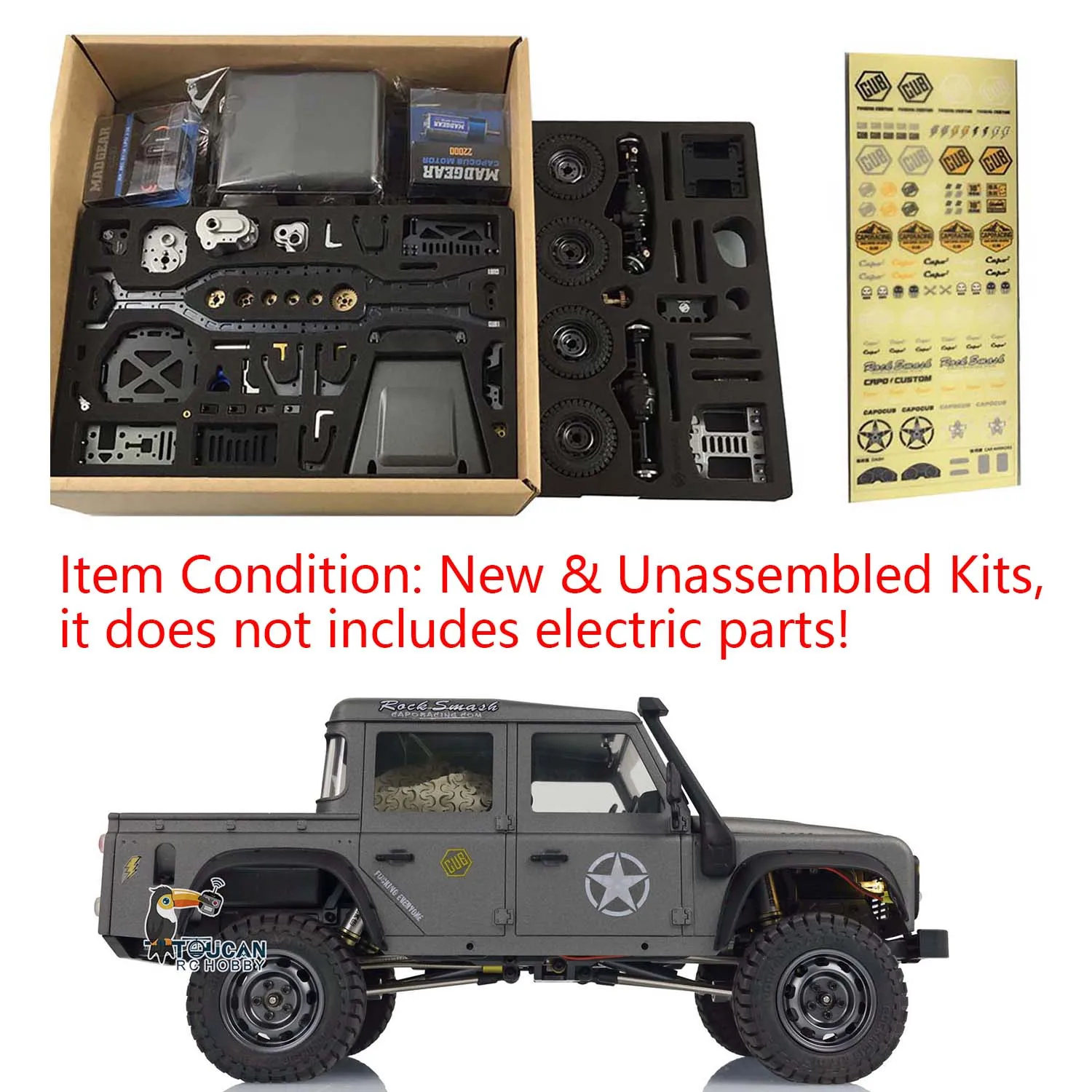 CAPO Металлическое шасси 1/18 RC Crawler Car CUB1 DIY Модель KIT 2Speed дифференциал коробки передач THZH1253-SMT2