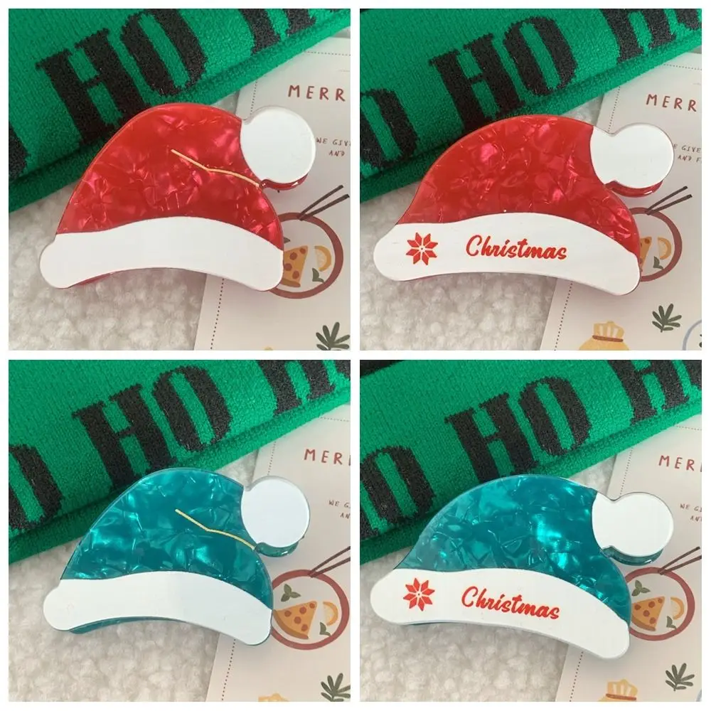 Рождественская шапка с уксусной кислотой ацетатная заколка для волос красная