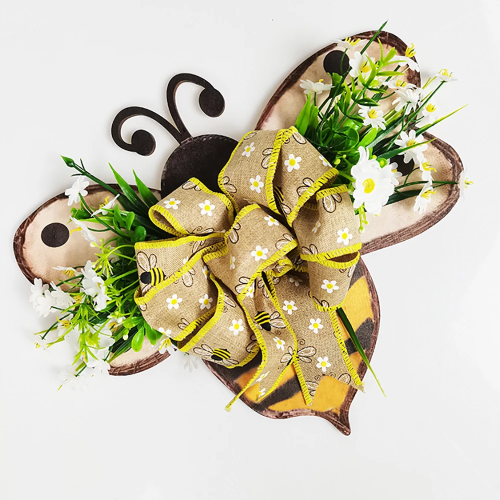 

Искусственная гирлянда с искусственными листьями, пчелами и маргаритками