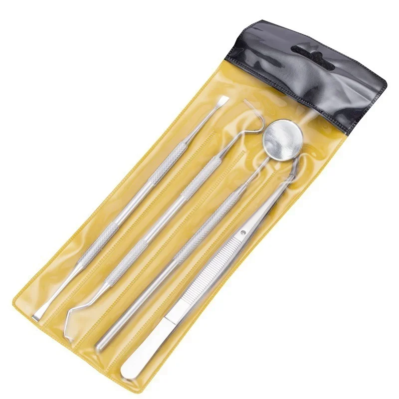 

3-6pce Set Dental Mirror Stainless Steel Dental Dentist Prepared Tool Set Probe Tooth Care Kit Instrument Tweezer Hoe Sickle