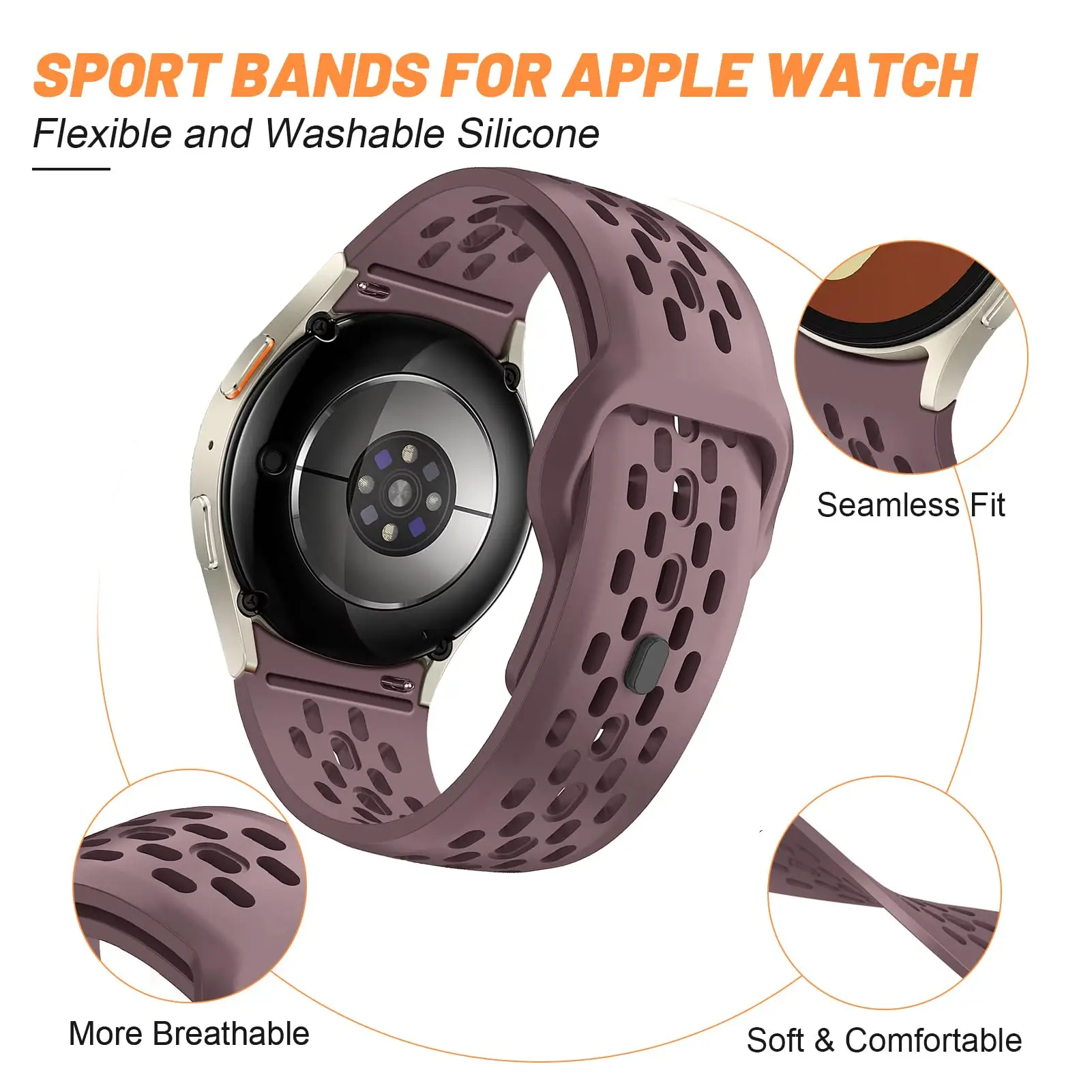 Фото Ремешок для Samsung Galaxy Watch 7 FE 44 мм 40 мм correa Sport, силиконовый браслет Galaxy Watch 4 6 Classic 5 pro, ремешок 43 мм, 47 мм, 45 мм №2