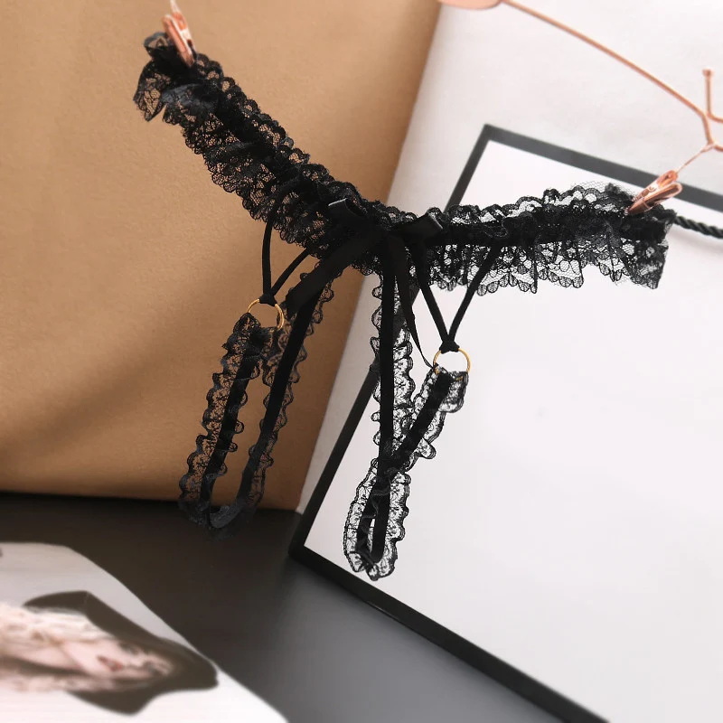 

Стринги, интимное бесшовное нижнее белье, женские тонкие сексуальные бандажные трусики, женские модные кружевные стринги с бантом, трусы, шорты