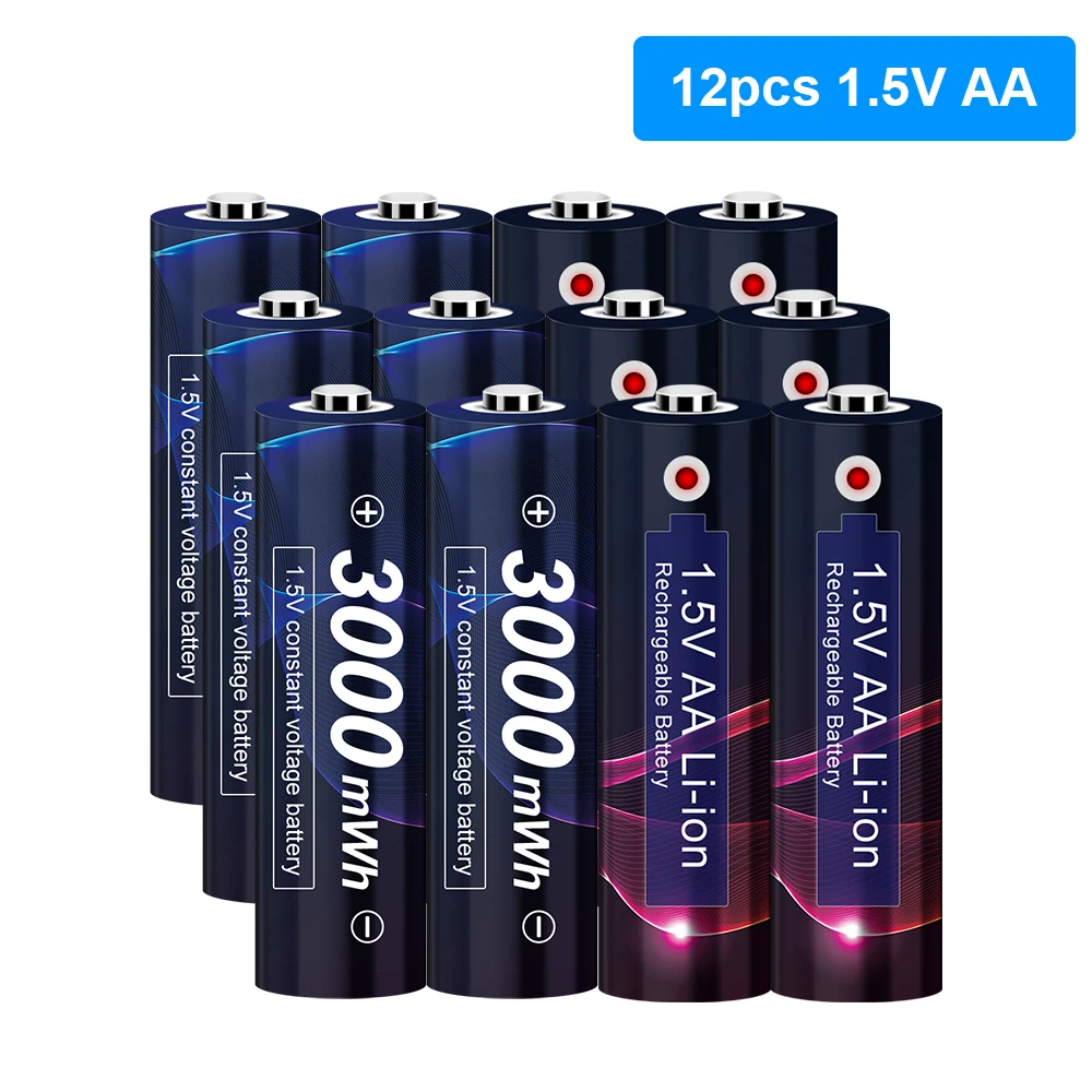 3000mwh 1.5V AA Li-polymer Li-po Rechargeable Battery lithium li-ion battery for toys |