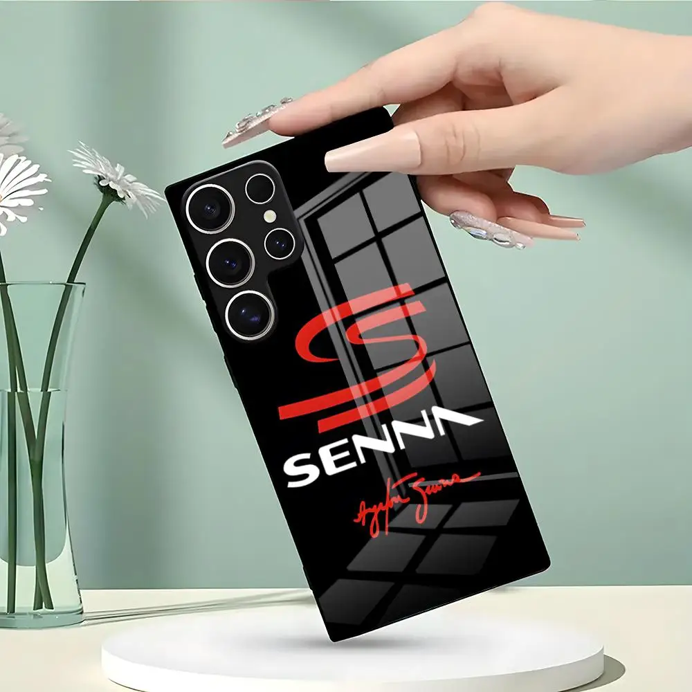 Фото Чехол для телефона A-Ayrtons F1 Senna-es для Samsung S26 S25 Edge Ultra 23 22 21 20 Ultra Plus S24 Fe, стеклянная крышка №3