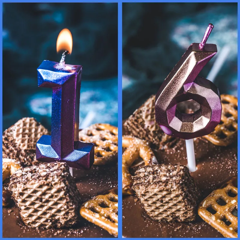 

1 PC Colorful Smoke-free Number Shaped Candle For Home Birthday Party Decoration Cake Candles Oranment