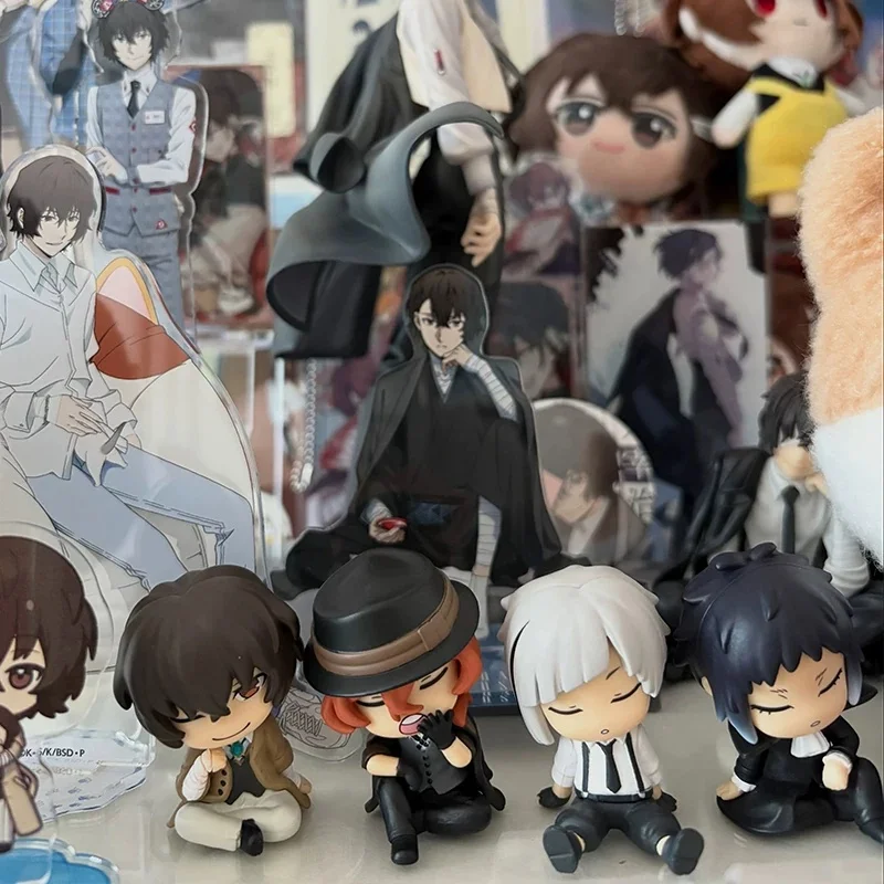 Фото Оригинальные игрушки TOMY Gashapon Bungo Stray Dogs Osamu Dazai, 4 шт., для детей, коллекционные модели, украшения, подарок №3