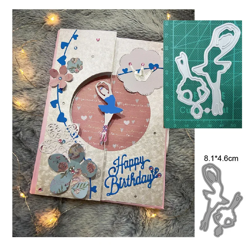 

Girl Dancing Ballet DIY Craft Metal Cutting Dies Scrapbook Embossed Paper Card Album Craft Template Stencil