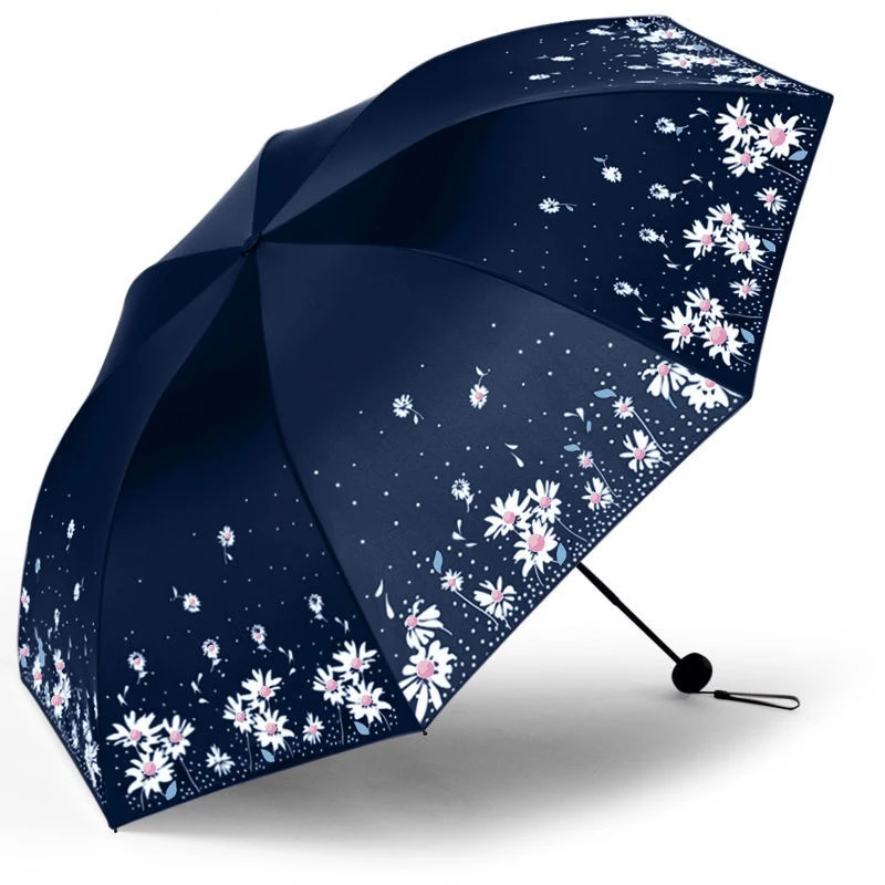 Daisy umbrella large ladies sunny umbrella dual-use sun umbrella sunscreen UV protection folding ultra light umbrella