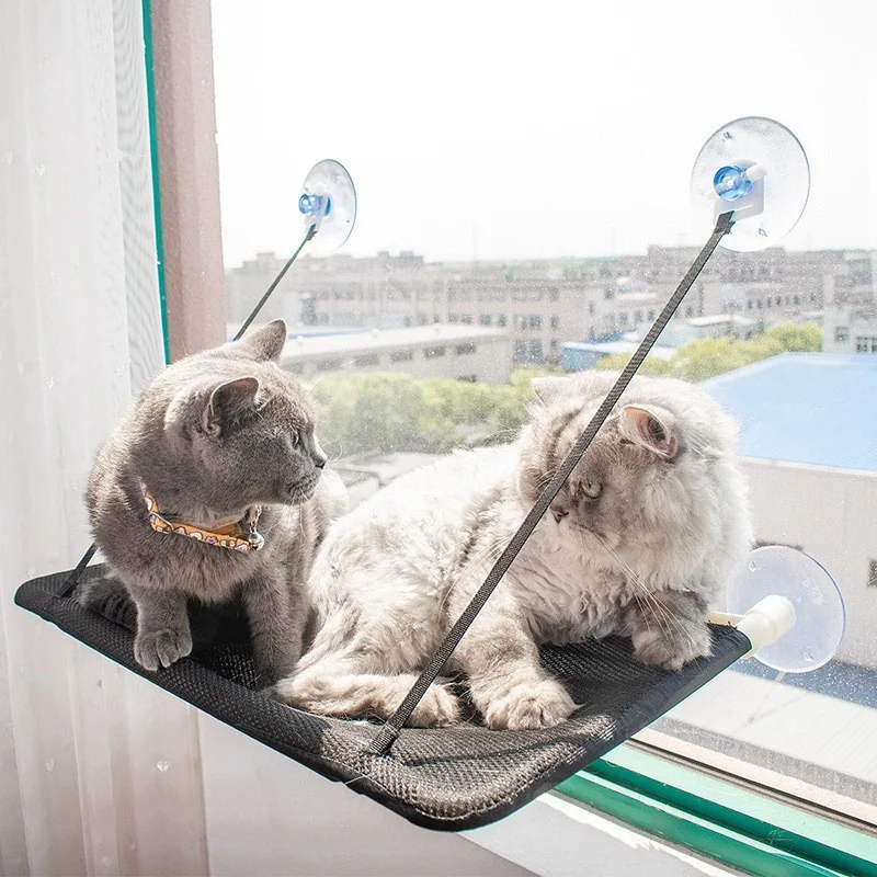 

Cat Hammock Window Bed Pet Summer Hammock Bed Home Bed Living Room Suction Cup Wall Hanging Pet Mesh Breathable Hammock Bed
