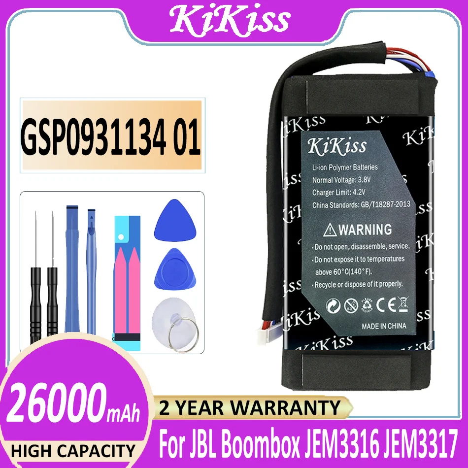 

26000mAh Battery GSP0931134 01 for JBL Boombox, JEM3316,JEM3317,JEM3318 Batteria + Free Tools