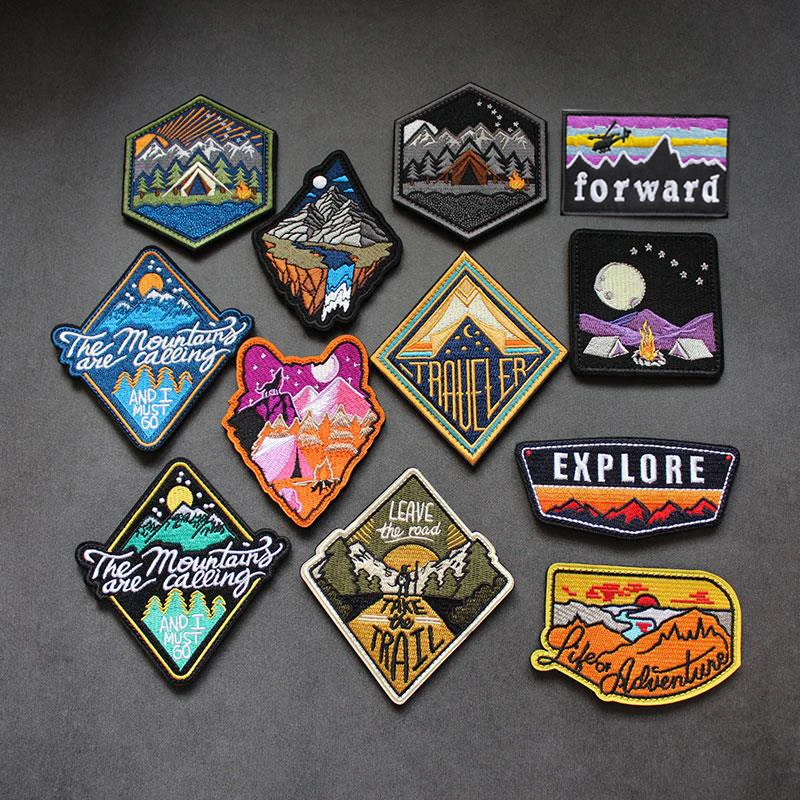 Новая 3D вышитая вездеходная уличная живописная повязка на руку для кемпинга горы