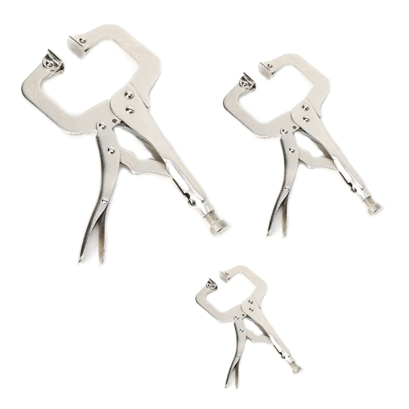 

6"/9"/11" C Clamp Vise Grip Welding Locking Quick Pliers Round Wood Locator Clips