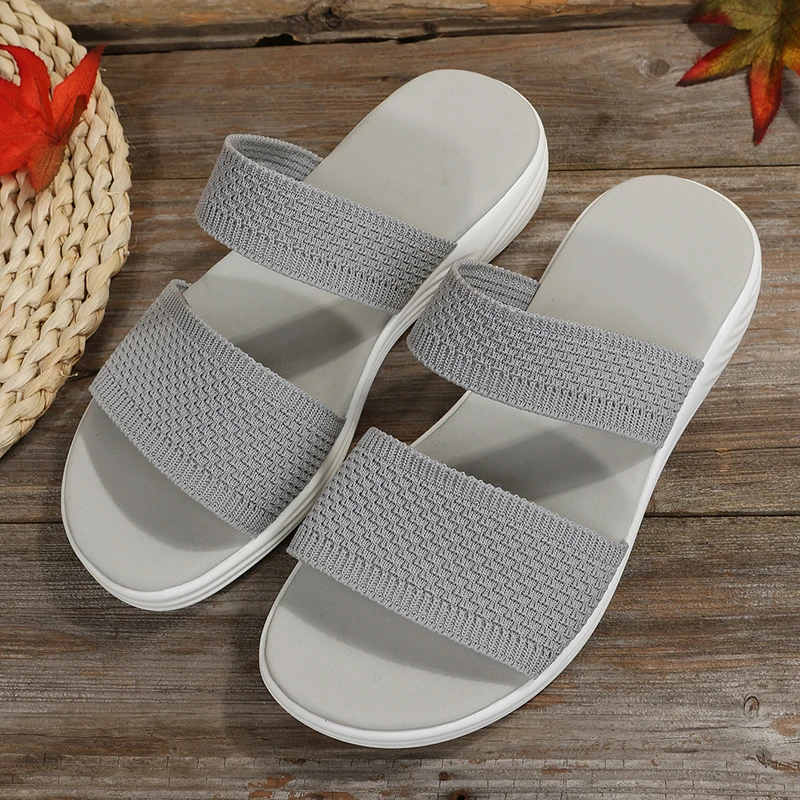Sandals Women Summer New 2022 Female Wedge Platform Sandals Ladies Outdoor Beach Sandals Elastic Band Designer Summer Slippers