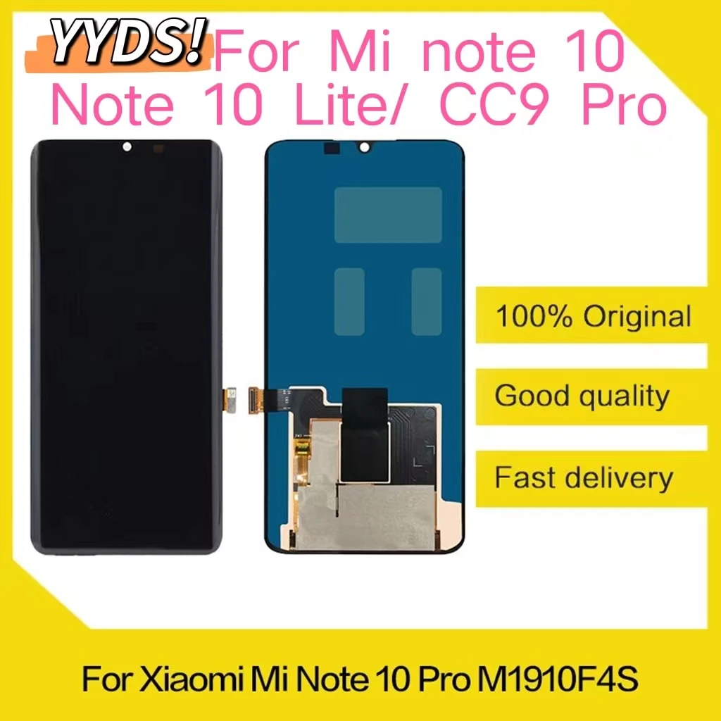 

6.47" Original Mi Note 10 Pro LCD For Xiaomi Mi CC9 Pro LCD Frame Amoled Mi Note10 Lite M1910F4G Display Touch Screen Digitizer