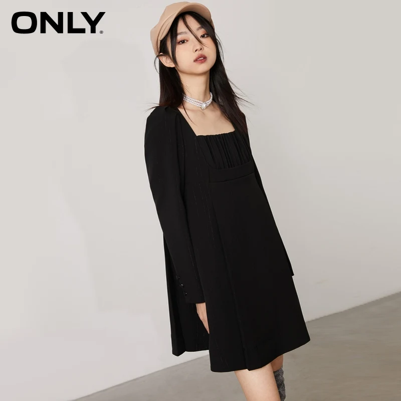

ONLY spring new French square neck fashion high waist slim slim short dress female | 122107006