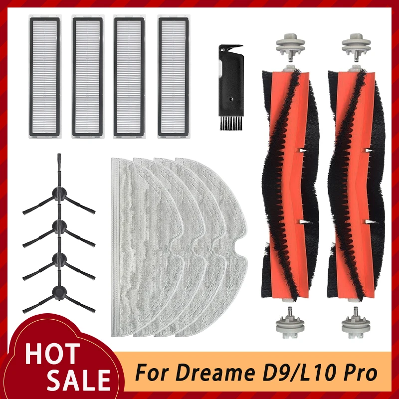 

For Xiaomi Dreame Bot L10 Pro D9 TROUVER LDS Finder Robot Vacuum Cleaner Part Main Side Brush Hepa Filter Mop Cloths Replacement
