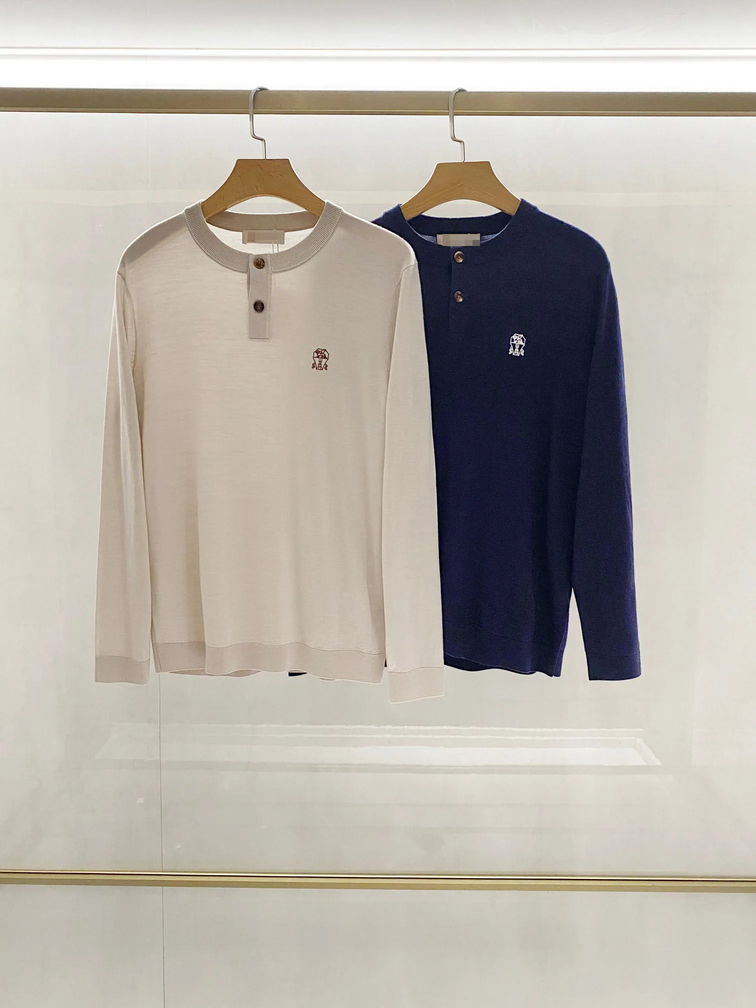 DIKU Мужской высококачественный полуоткрытый свитер тонкий золотой шерстяной