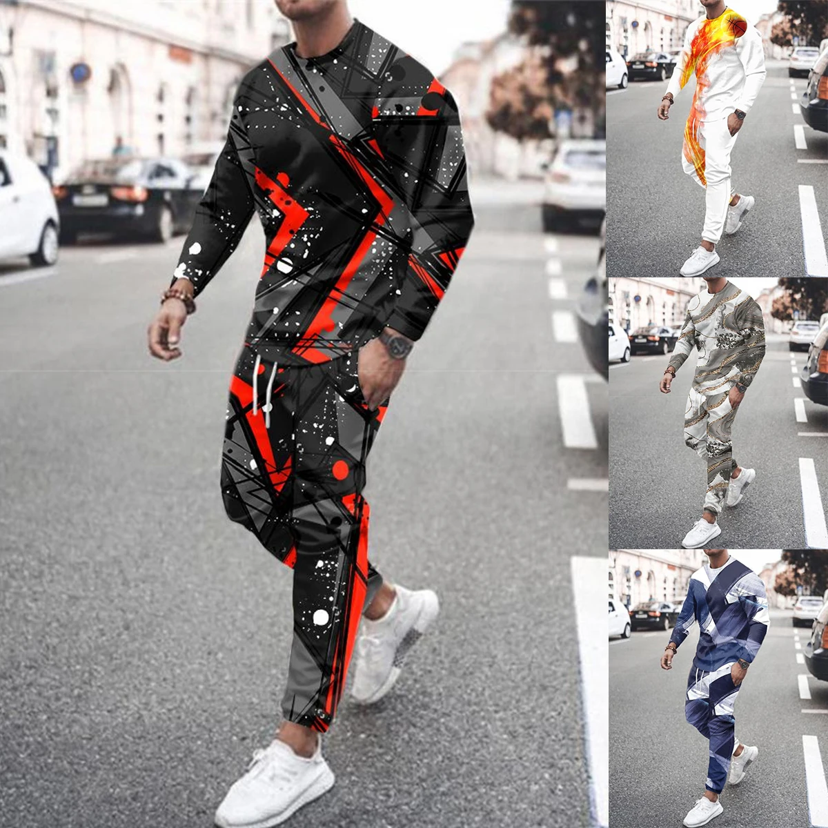 

2022 New Man Sport Suit Set 3D Printing Top Shirt Suit Men's Clothing Long-sleeved Streetwear Hip Hop Harajuku Suit Sweatshirt